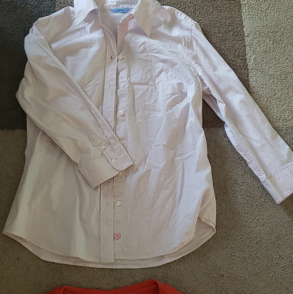 Izod pink, white, gray striped